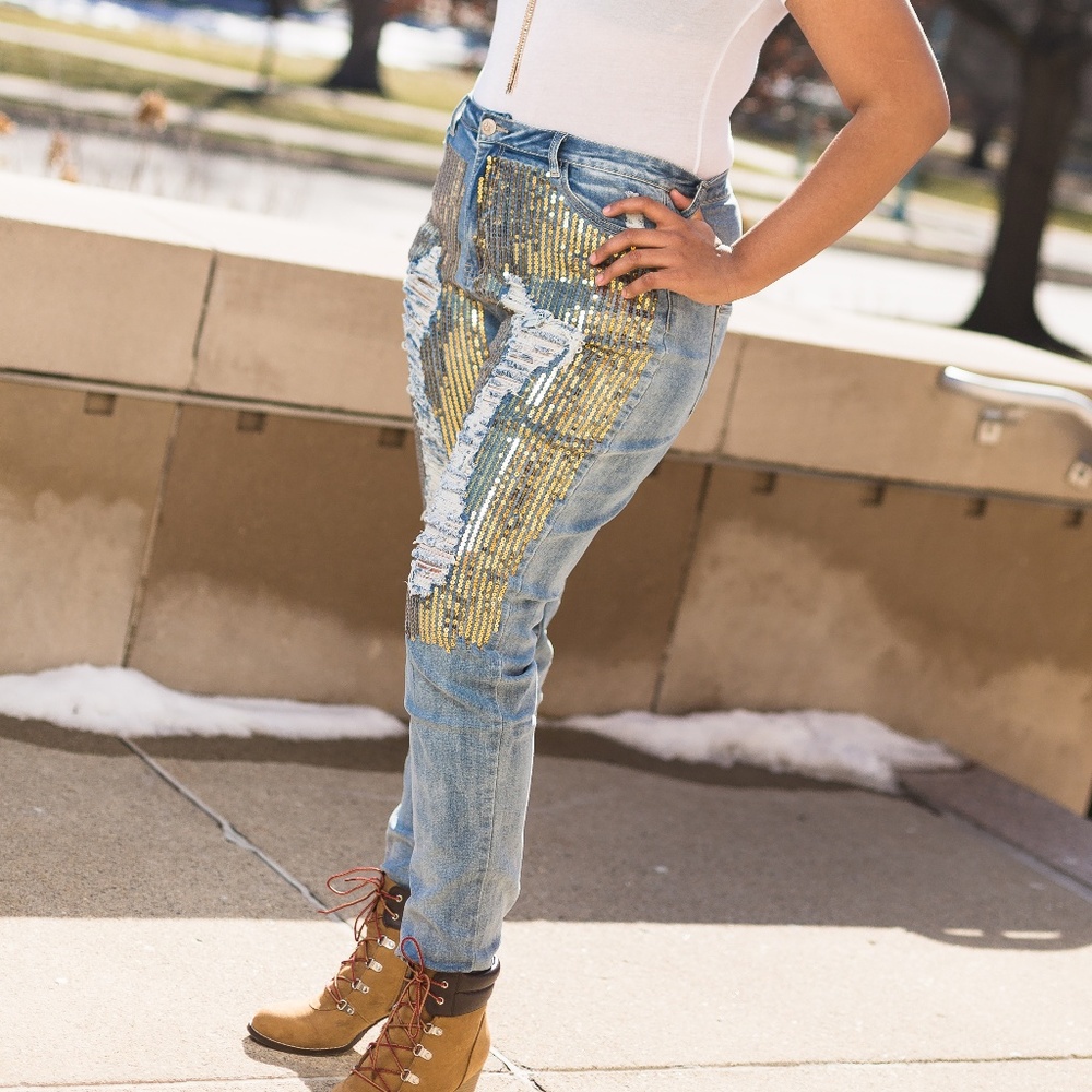 Plus Size light wash denim jeans